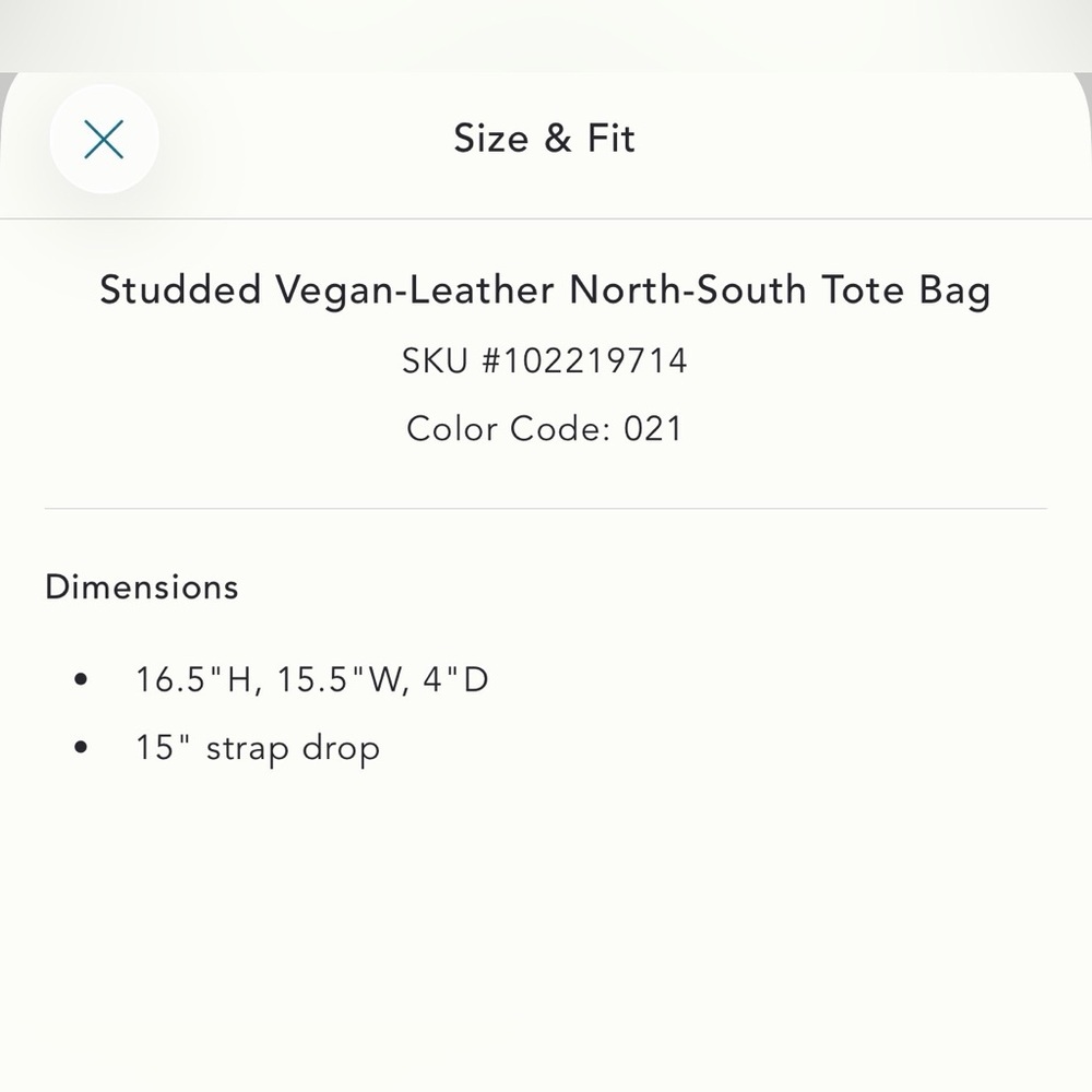 NWT new Anthropologie studded vegan leather north west tote bag + pouch brown - Picture 4 of 14